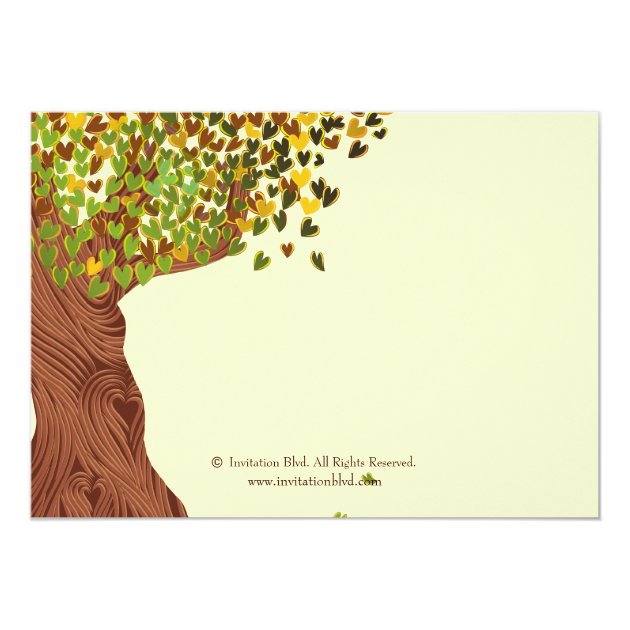 Loving Couple Initials Oak Tree Fall Bridal Shower Invitation