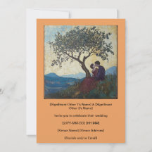 Loving Couple Kissing Happily Invitation
