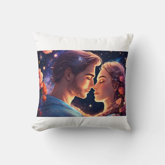Loving Couple Printing Pillow. Throw Pillow (Front)
