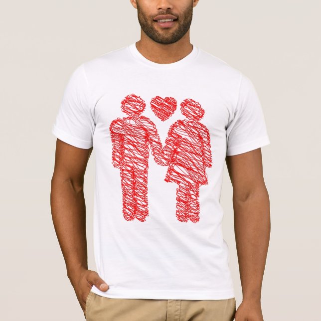 Loving Couple Sketch T-Shirt (Front)