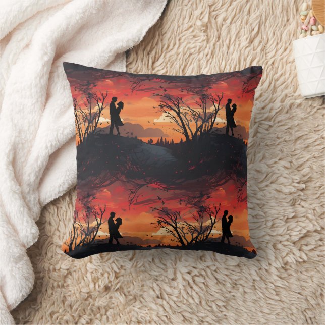 Loving Couple  Throw Pillow (Blanket)