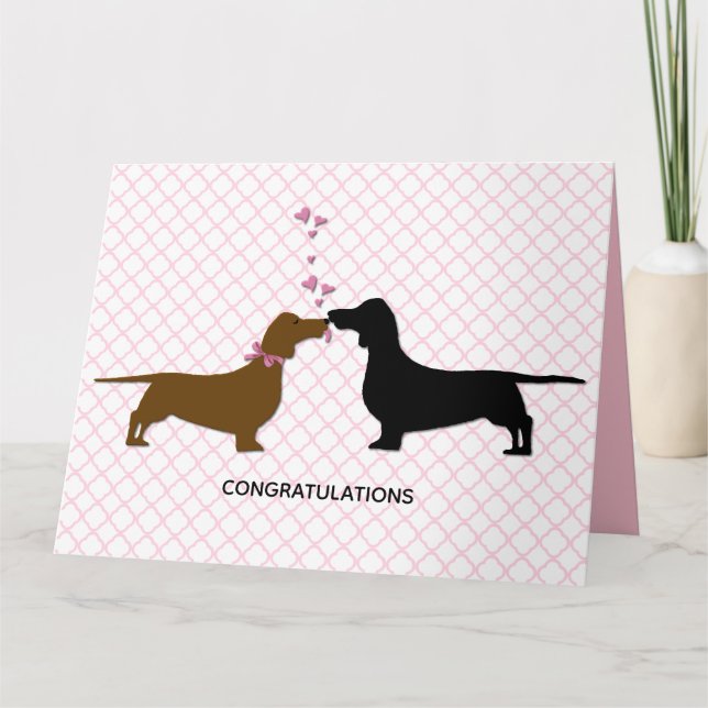 Loving Dachshunds Wedding Large Greeting Card (Front)