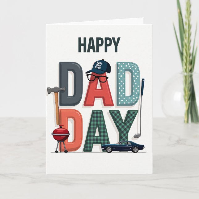 Loving Dad Day Symbols Card (Front)