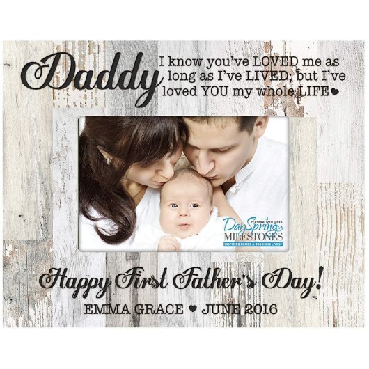 Loving Dad Light Faux Barnwood Picture Frame (Front)