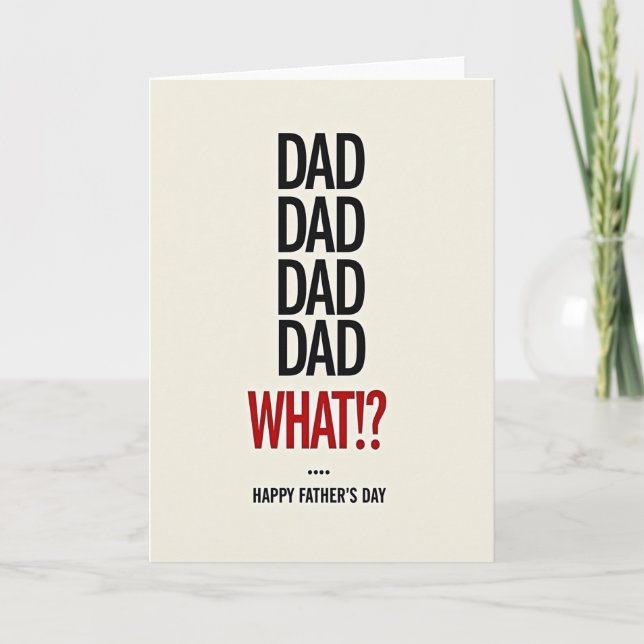Loving Dad Typography Fathers Day Card (Front)