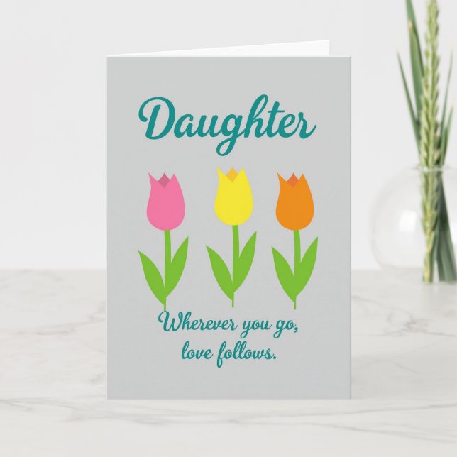 Loving Daughter Floral Art Card (Front)