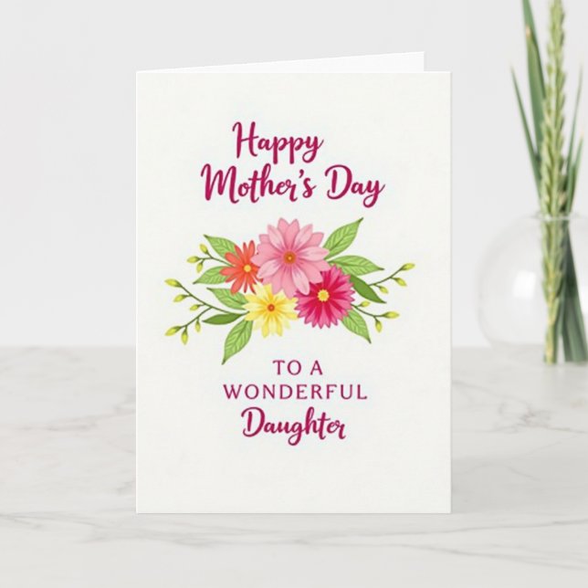 Loving Daughter Mothers Day Card (Front)