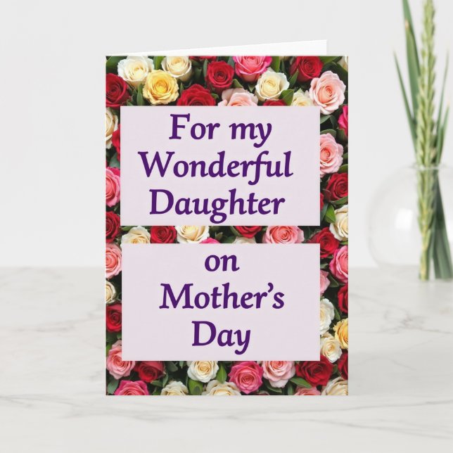 Loving Daughters Day Roses Card (Front)