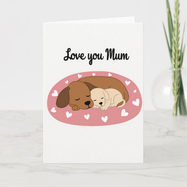 Loving Dog Family Mothers Day Card (Front)