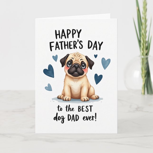 Loving Dog Fathers Day Hearts Card (Front)