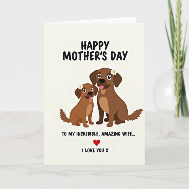 Loving Dog Moms Day Card (Front)