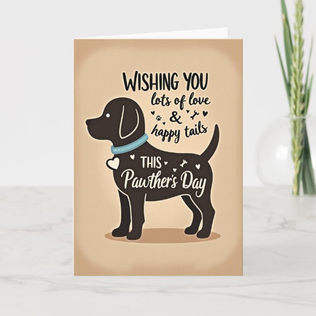 Loving Dog Pawthers Day Card (Front)