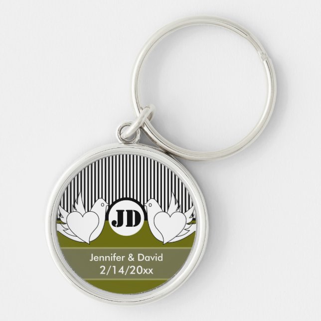 Loving Doves Valentine's Day Keychains (Front)