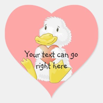 Loving Duckling Heart Stickers by Customizables at Zazzle