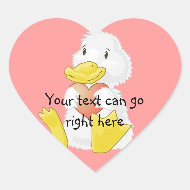 Loving Duckling Heart Stickers (Front)