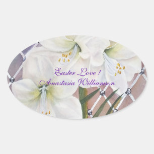 LOVING EASTER .. OVAL STICKER