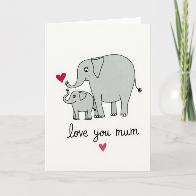 Loving Elephants Mothers Day Card (Front)