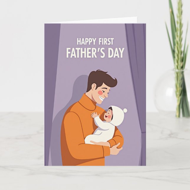 Loving Father Infant Embrace Card (Front)
