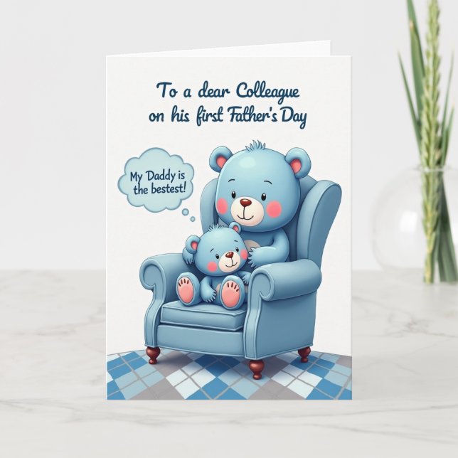 Loving Fathers Day Bear Hug Card (Front)