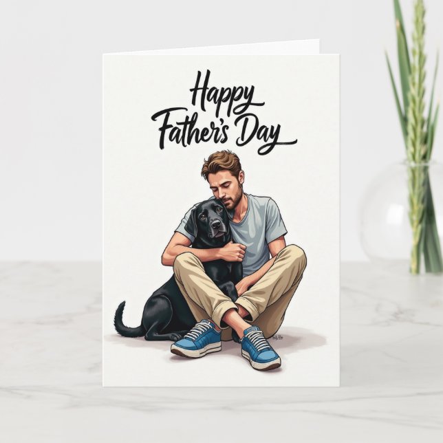 Loving Fathers Day Dog Art Card (Front)