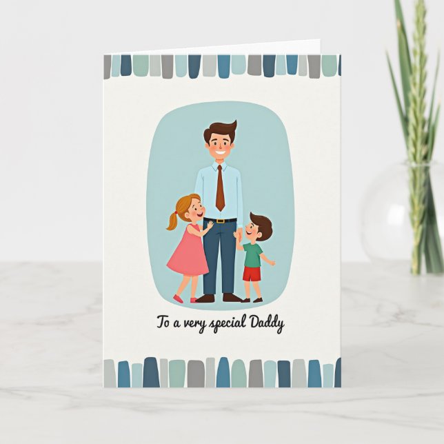 Loving Fathers Day Family Image Card (Front)