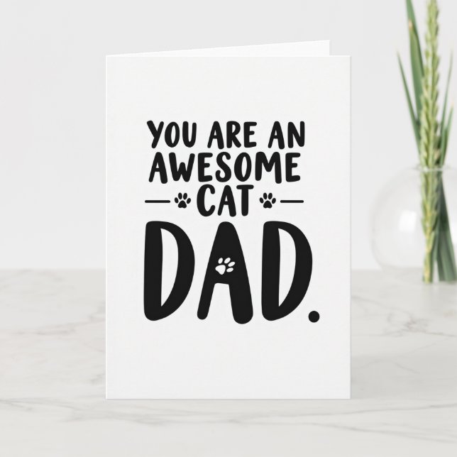 Loving Fathers Day Paw Print Card (Front)