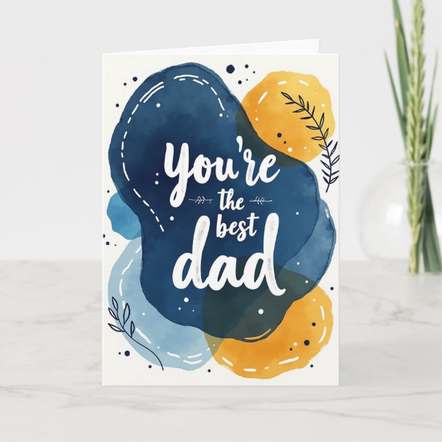 Loving Fathers Day Watercolor Card (Front)