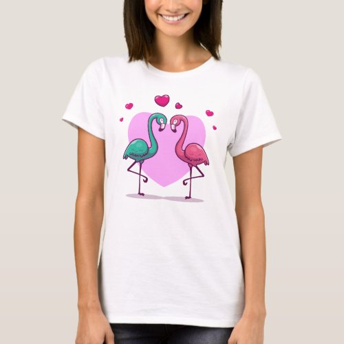 Loving Flamingo Valentines Day Gift T_Shirt