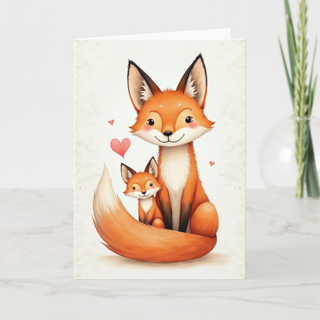 Loving Fox Mothers Day Card (Front)