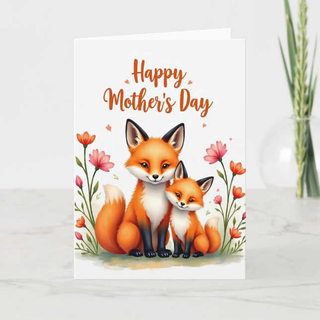 Loving Foxes Mothers Day Card (Front)