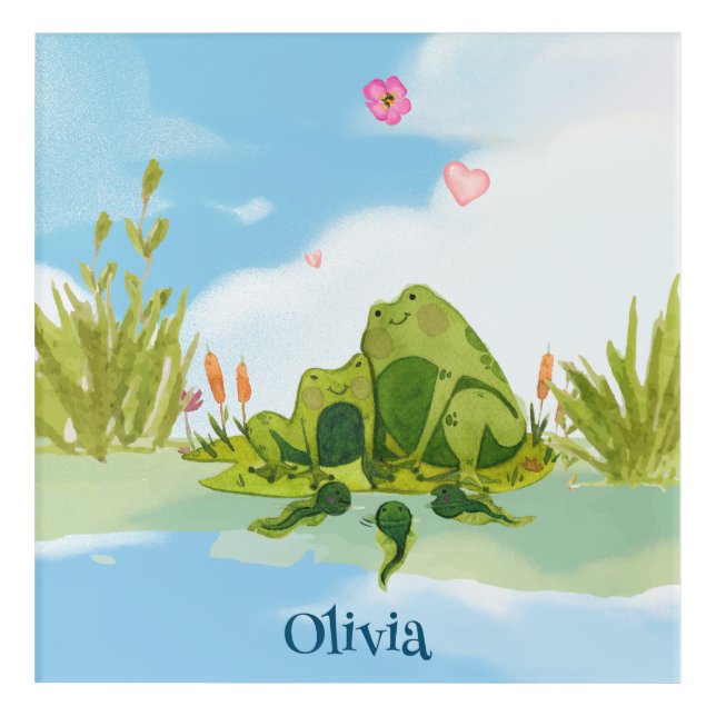 Loving Frog Family Acrylic Print (Front)