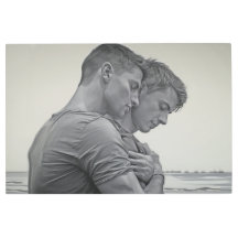 Loving Gay Couple - Charcoal Sketch -