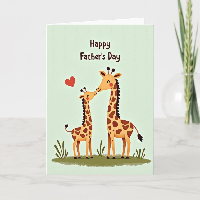 Loving Giraffe Fathers Day Card (Front)