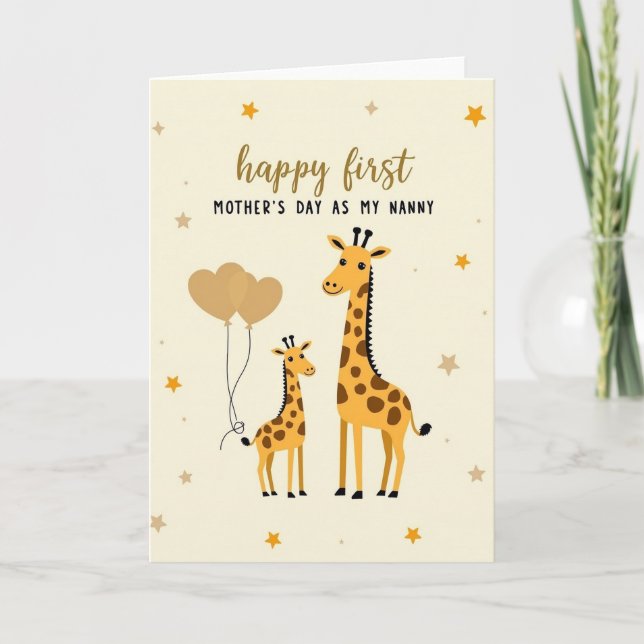 Loving Giraffe Mothers Day Card (Front)