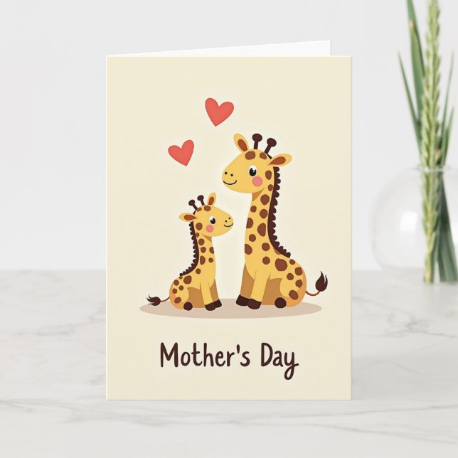 Loving Giraffes Mothers Day Card (Front)