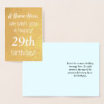 [ Thumbnail: Loving Gold Foil 29th Birthday Greeting Card ]