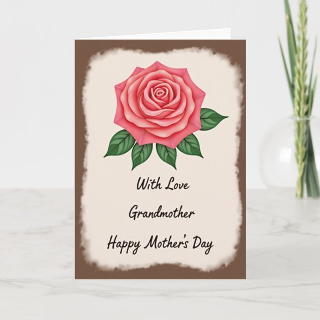 Loving Grandmothers Rose Card (Front)