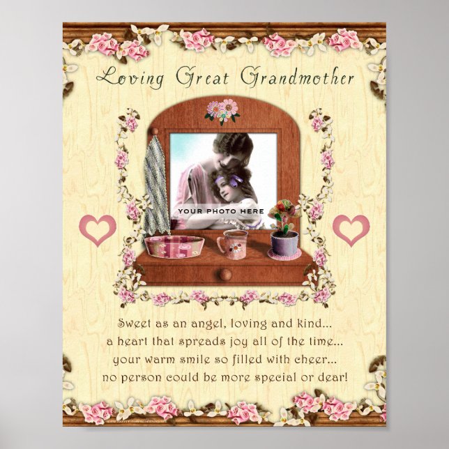 Loving Great Grandmother 8x10 Photo Print Frame (Front)