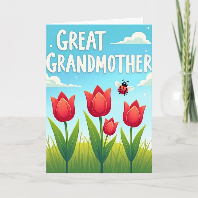 Loving Great Grandmother Floral Card (Front)