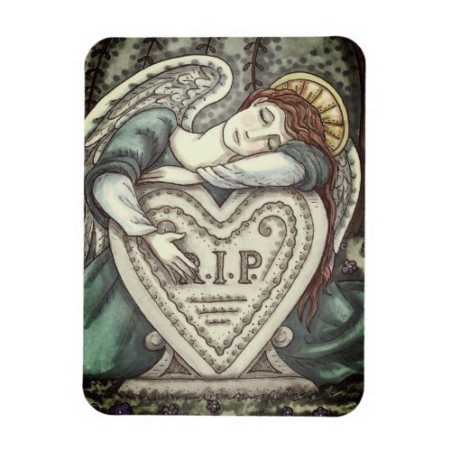 LOVING GUARDIAN ANGEL CEMETERY MOURNING ART RIP MAGNET