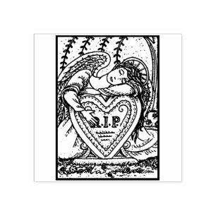 LOVING GUARDIAN ANGEL, CEMETERY RIP RUBBER STAMP