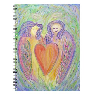 Loving Guardian Angel Heart Art Journal Notebook