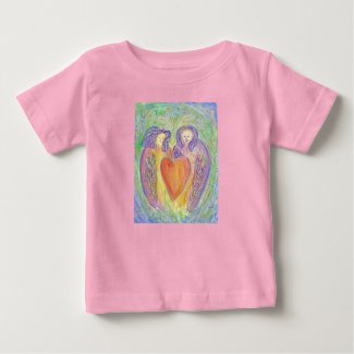Loving Guardian Angels Heart Art Kid's T-Shirts