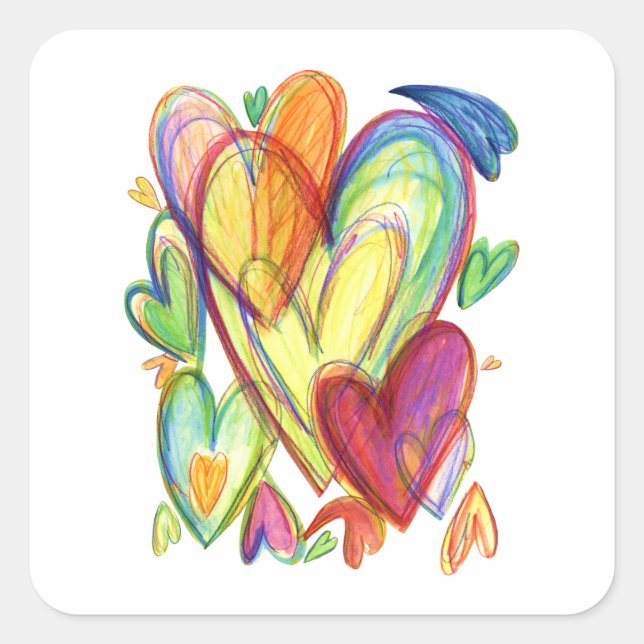 Loving Healing Hearts Art Custom Decal Stickers (Front)