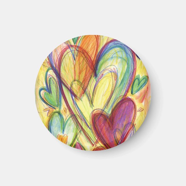 Loving Healing Hearts Art Custom Fridge Magnet (Front)