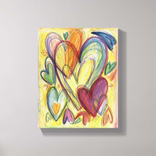 Loving Healing Hearts Art Painting Canvas Wrap (Front)