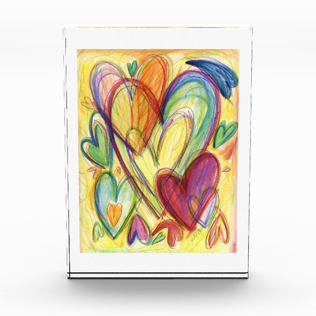 Loving Healing Hearts Art Painting Paperweight Acrylic Award (Front)
