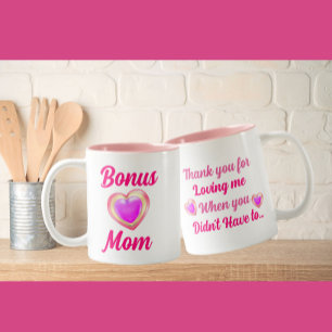Loving Heart Bonus Mom Thank you for loving me... Two-Tone Coffee Mug