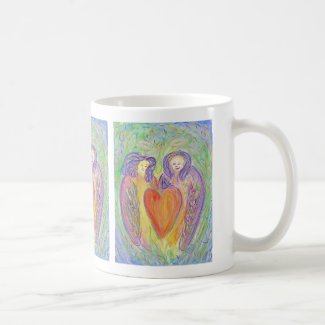 Loving Heart Guardian Angel Art Coffee Mug or Cup