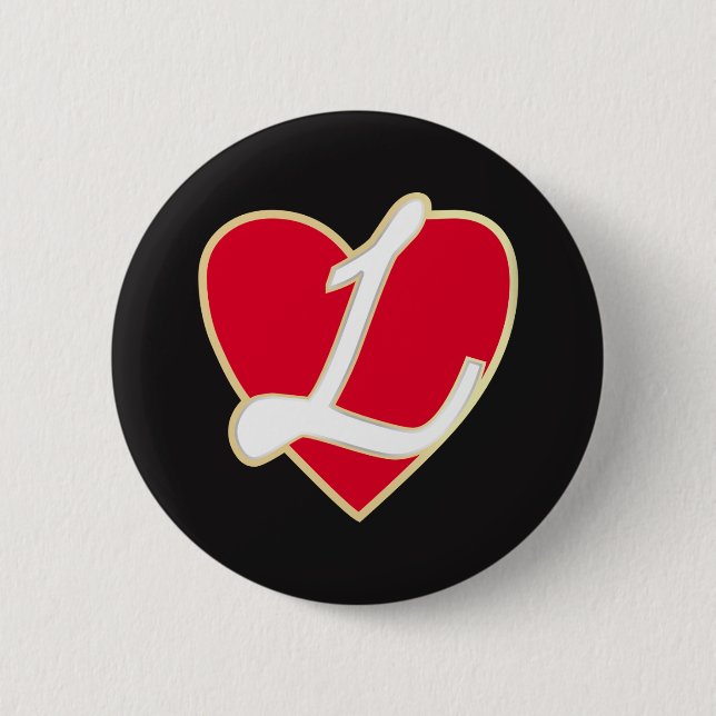 Loving heart pinback button (Front)